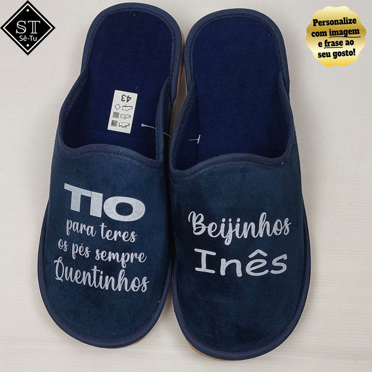 Chinelos Tio Para manteres os Pés Quentinhos (Nome)